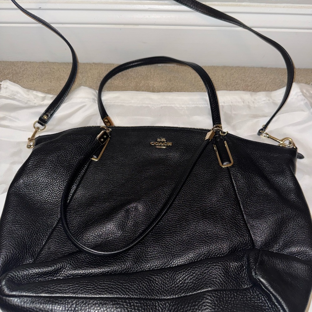 Authentic Coach Kelsey Black Leather Satchel